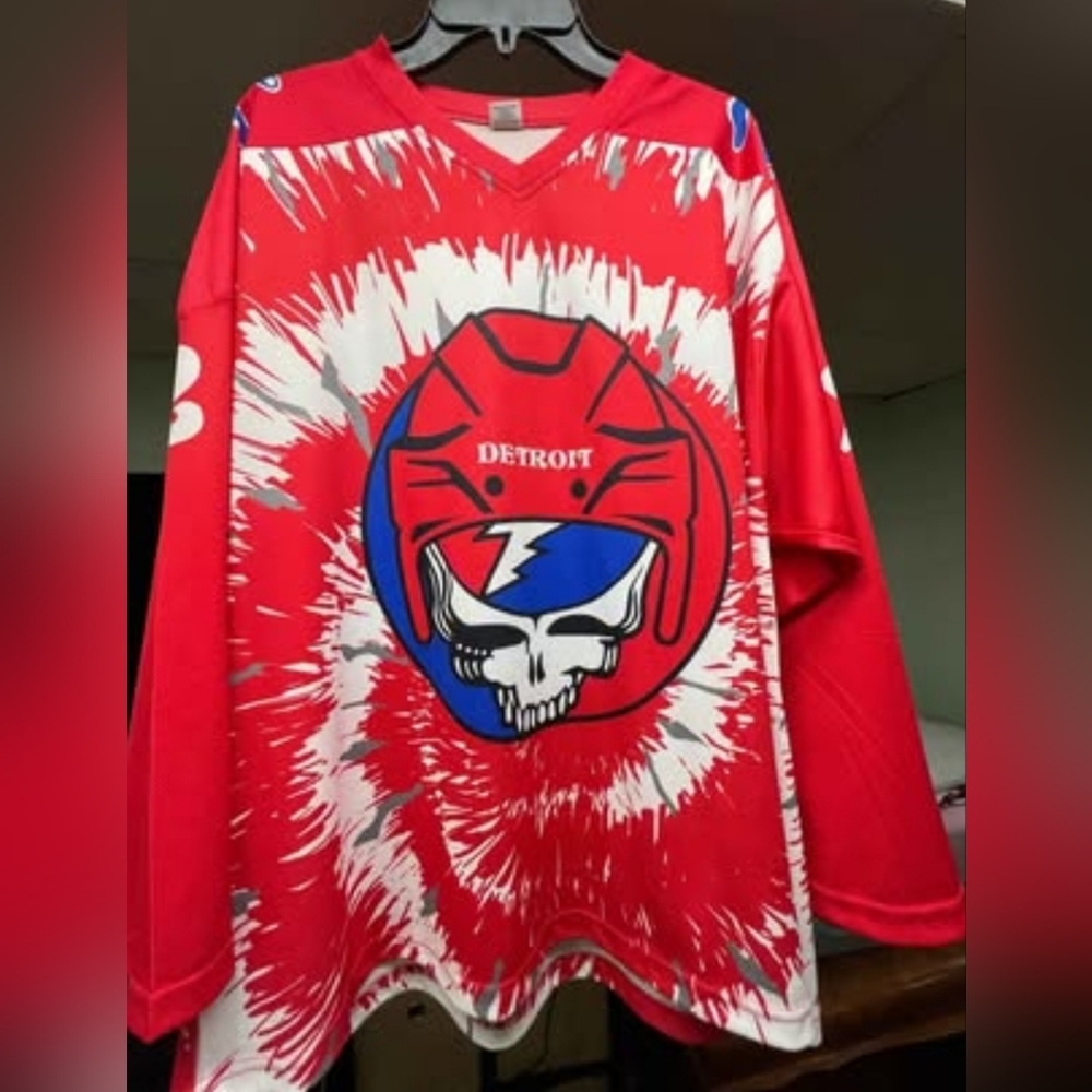 Grateful Dead Detroit Red Wings Hockey Jersey NWOT